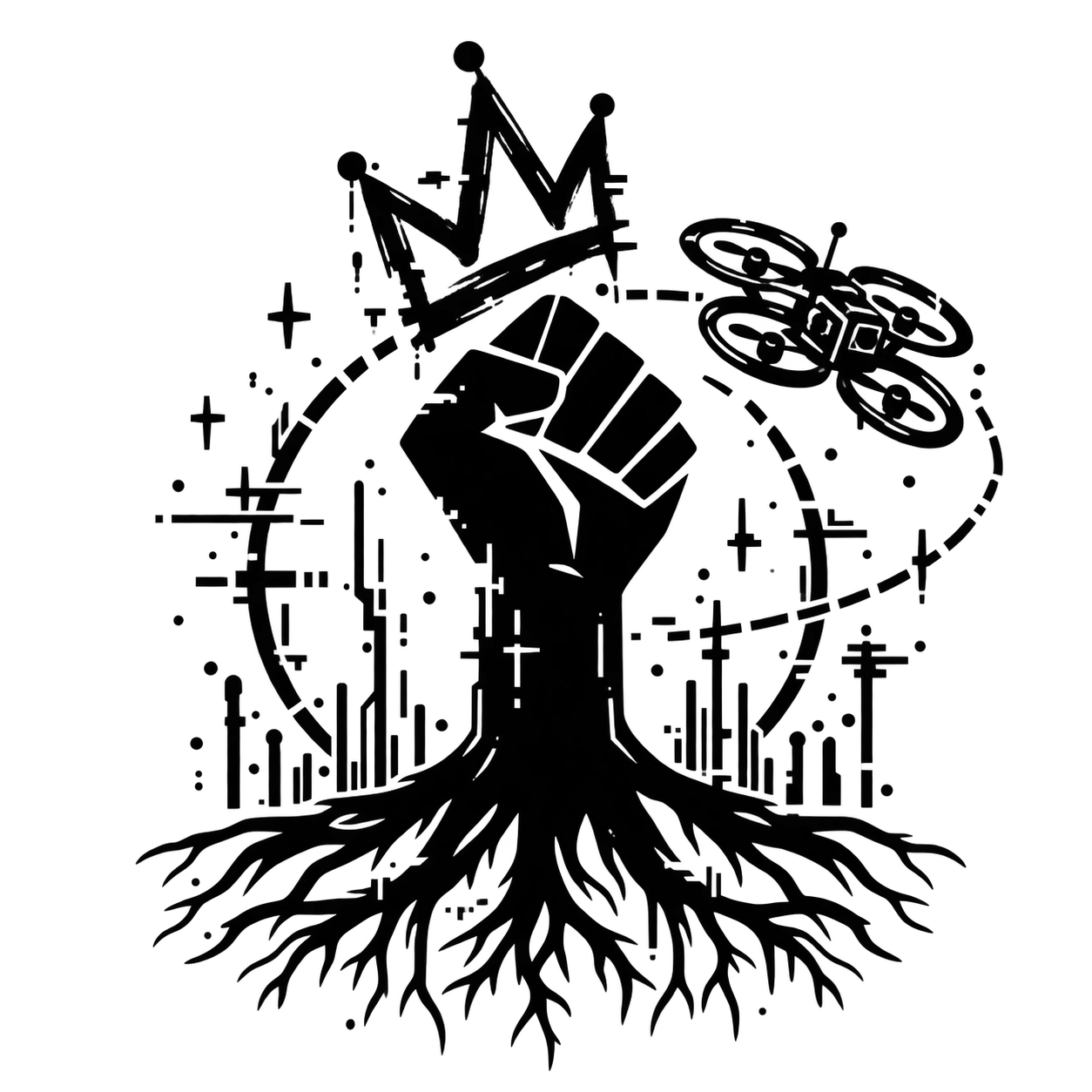 KYR glitch crown monochrome sprite